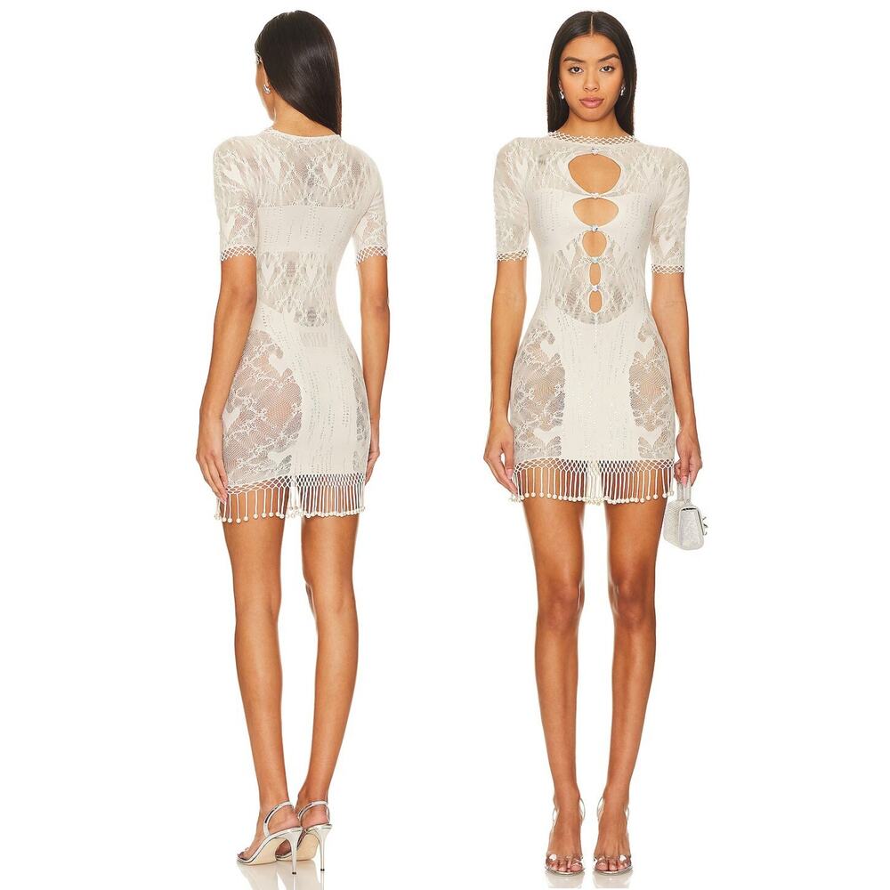 Poster Girl Yemaya Fringe Dress Lace Embellished Party Festival Boho One Size
